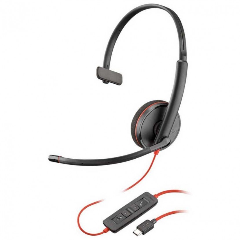 Representaciones unidas - Poly Blackwire 3210 Monaural USB-C Headset (Bulk)